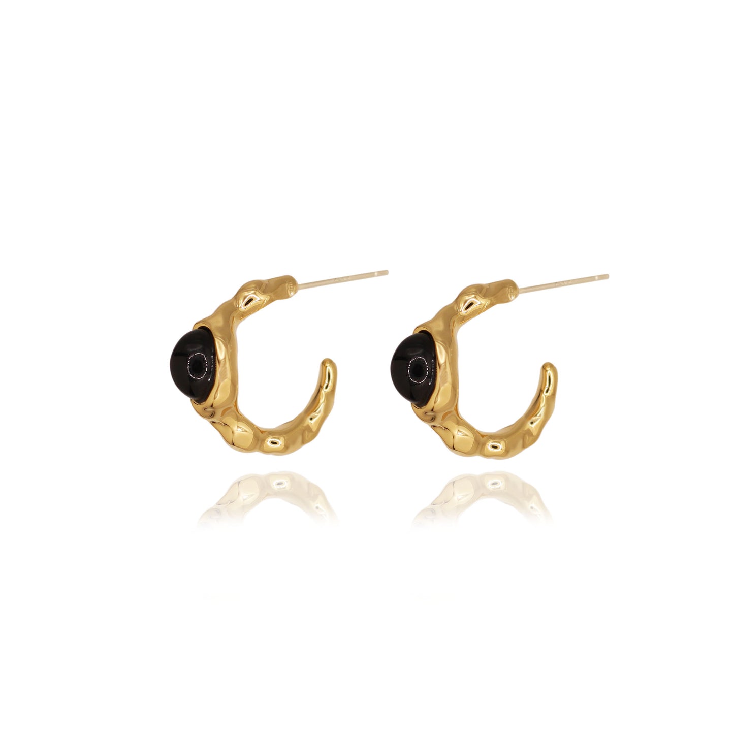 ONYX GOLD EARRINGS