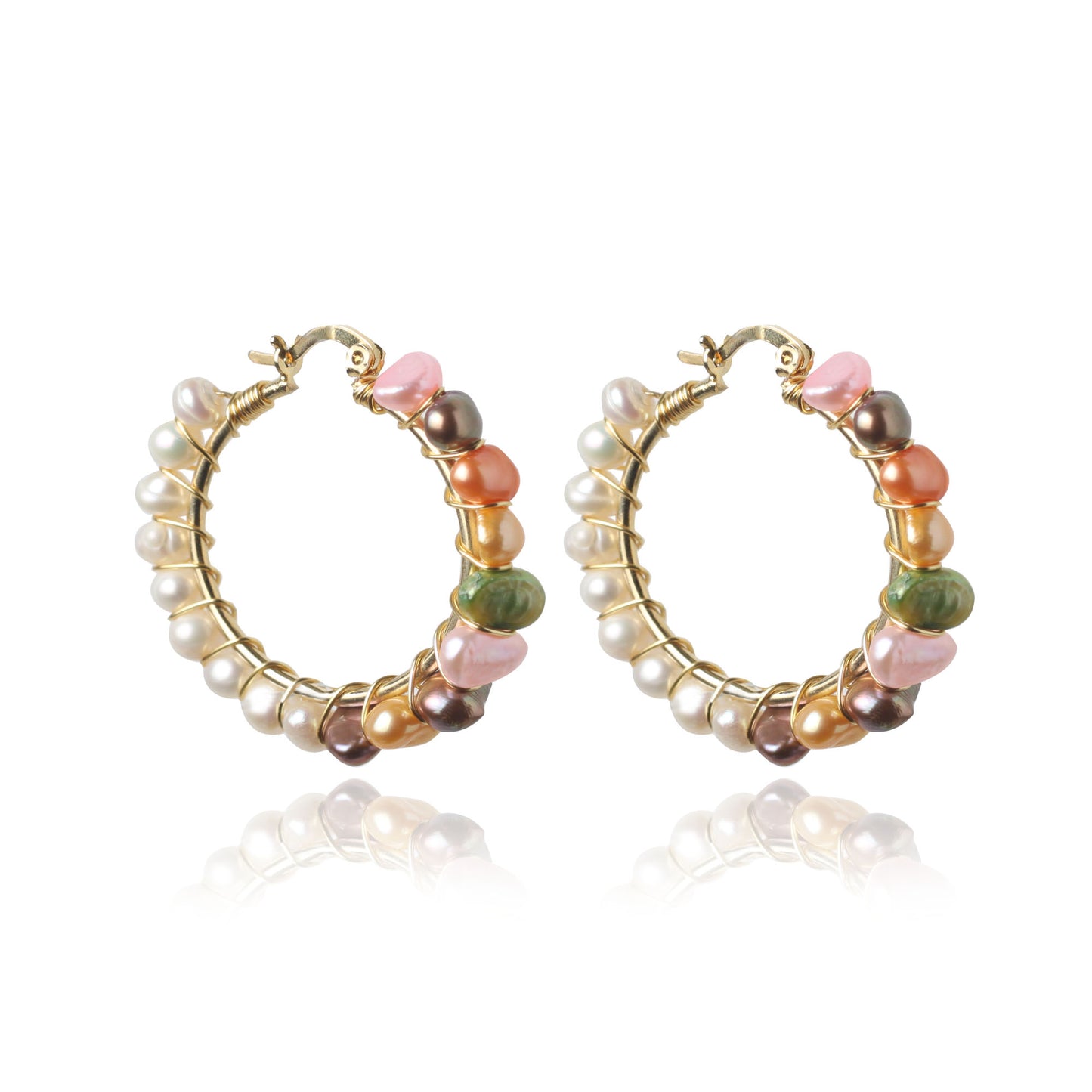 MULTICOLOR PEARL HOOPS