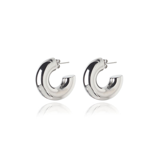 CHUNKY SILVER HOOPS